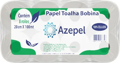 Bobina 100% Celulose Azepel 20x100m c/ 8 rolos