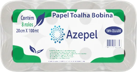 Bobina 100% Celulose Azepel 20x100m c/ 8 rolos