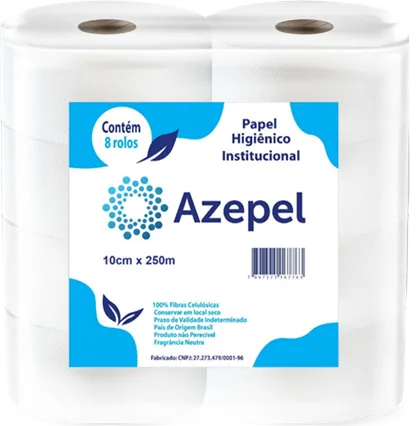Papel Higiênico Branco Azepel 8x10x250m