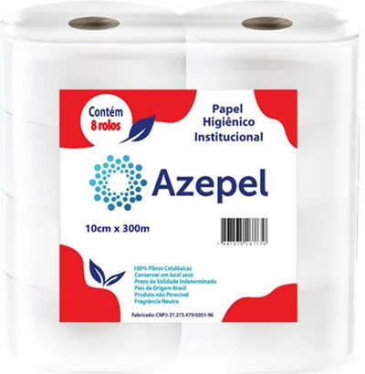 Papel Higiênico Branco Azepel 8x10x300m