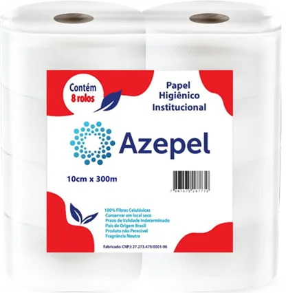 Papel Higiênico Branco Azepel 8x10x300m