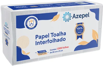 Interfolha 100% Celulose Azepel Folha Simples 20x21