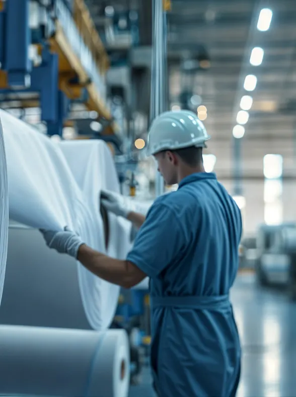 Colaborador da Azepel na linha de produção
